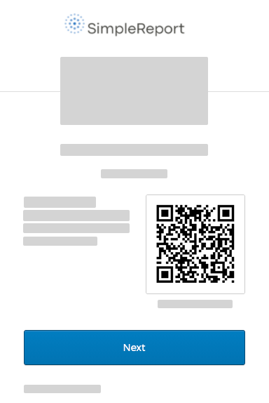 Okta page with the QR code